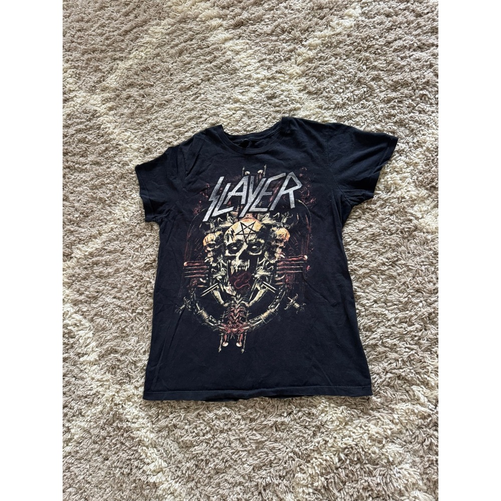 Slayer Band Graphic T-Shirt Black Skull Pentagram Thrash Metal Tee Mens M